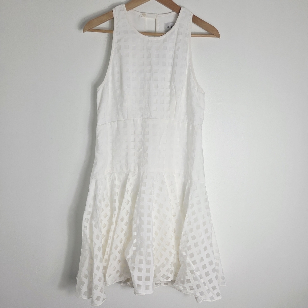 Milly Felicity Eyelet White Cutout Back Swing  Dress